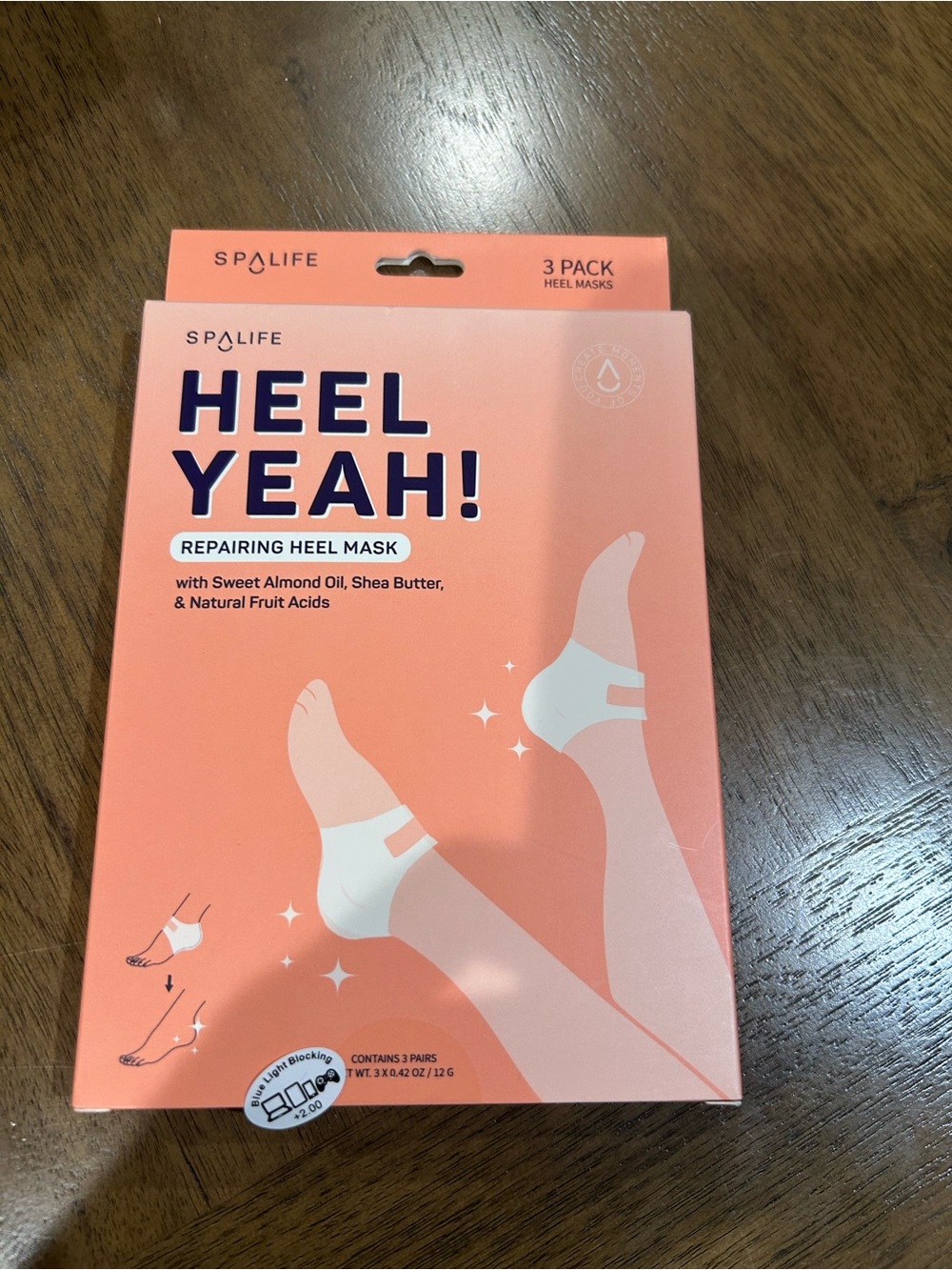 SPA LIFE Heel Yeah! Repairing Heel Mask - Coral, new 3 pack